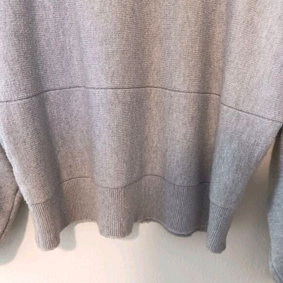 Elie Tahari Mock Neck Cable Knit  Pullover Sweater Long Sleeves Gray Sz L - Picture 4 of 12